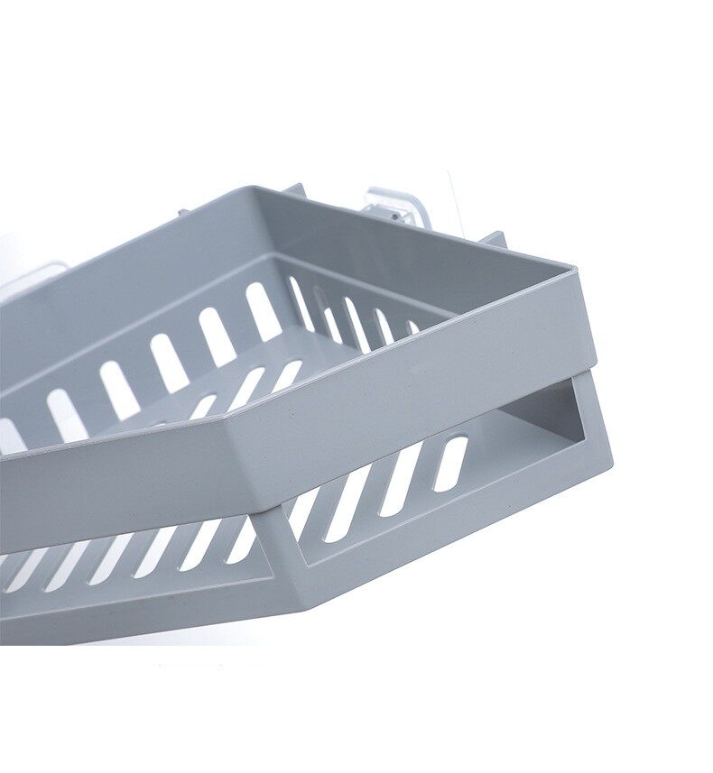 Bathroom Wall Triangular Shower Shelf Punch-free Bathroom Corner Bath Rack Multifunctional Kitchen Storage Holder Organizer