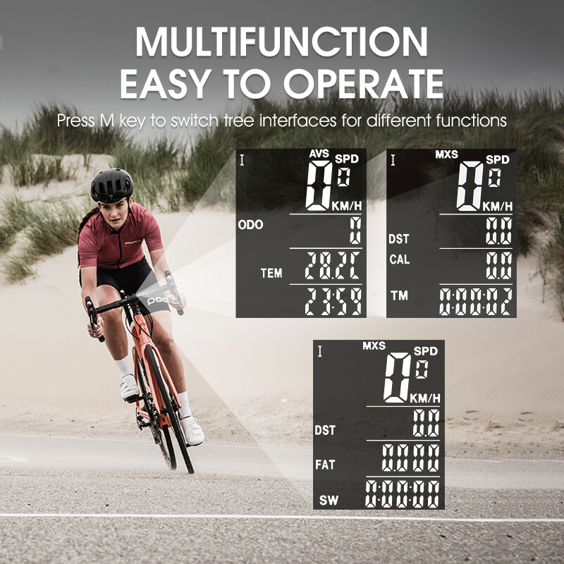 Đồng Hồ Bấm Giờ WEST BIKING 2.8 Cho Xe Đạp, Đồng Hồ Điện Tử Có Dây Màn Hình Lớn Chống Mưa Đo Vận Tốc