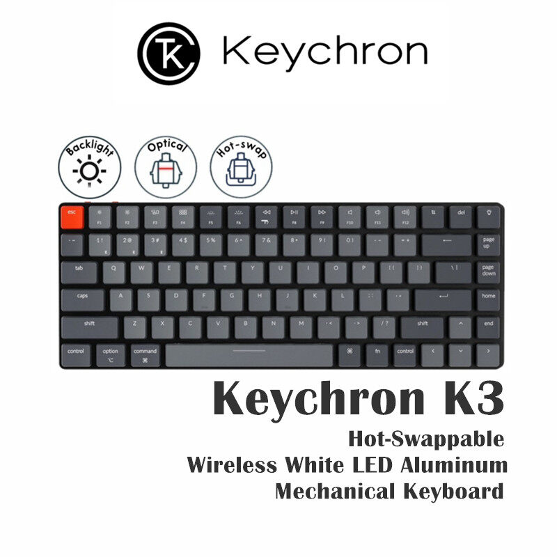 Keychron Bàn Phím Cơ Cấu Thấp Không Dây Siêu Mỏng K3 Công Tắc Quang Học Có Thể Thay Thế Nóng Đèn Nền Màu Trắng Cho Mac Windows