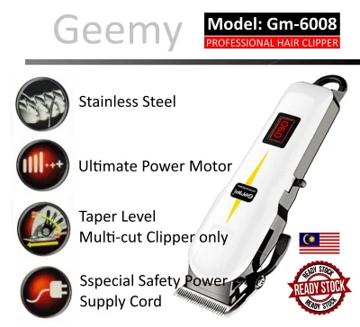 [READY STOCK] KL SELLER Original Geemy 6008 GM6008 RECHARGEABLE Professional Hair Clipper Hair Trimmer