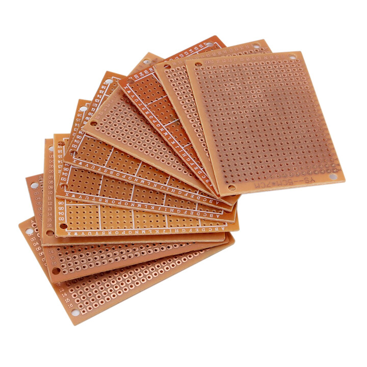 Combo 5 Tấm PCB Phíp Đồng Đục Lỗ 5x7Cm ( nâu ) Hàn mạch thủ công