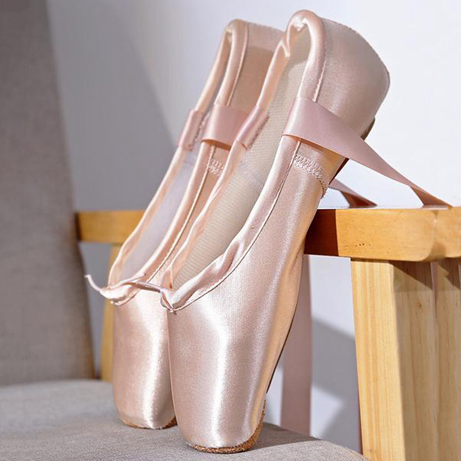LazaraHomeผู้หญิงเต้นบัลเลต์สำหรับเด็กผู้หญิงรองเท้าSatin Pointeพื้นรองเท้าทำจากหนังกลับแบบนิ่มรองเท้าโยคะDancewear