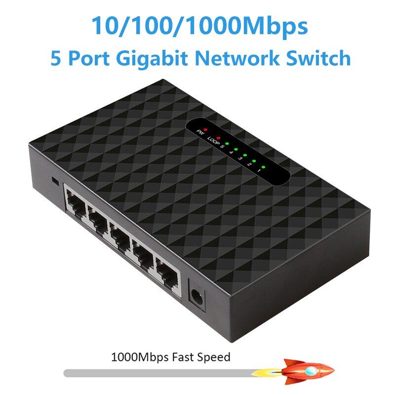 Bộ Chuyển Mạch Mạng 1000M Bộ Chuyển Mạch Để Bàn Đầu Cắm 5 Cổng Gigabit Mini Chuẩn EU Bộ Chia Mạng LAN Ethernet Nhanh Bộ Chia Mạng RJ45 Ethernet Và Bộ Chia Chuyển Mạch Shunt