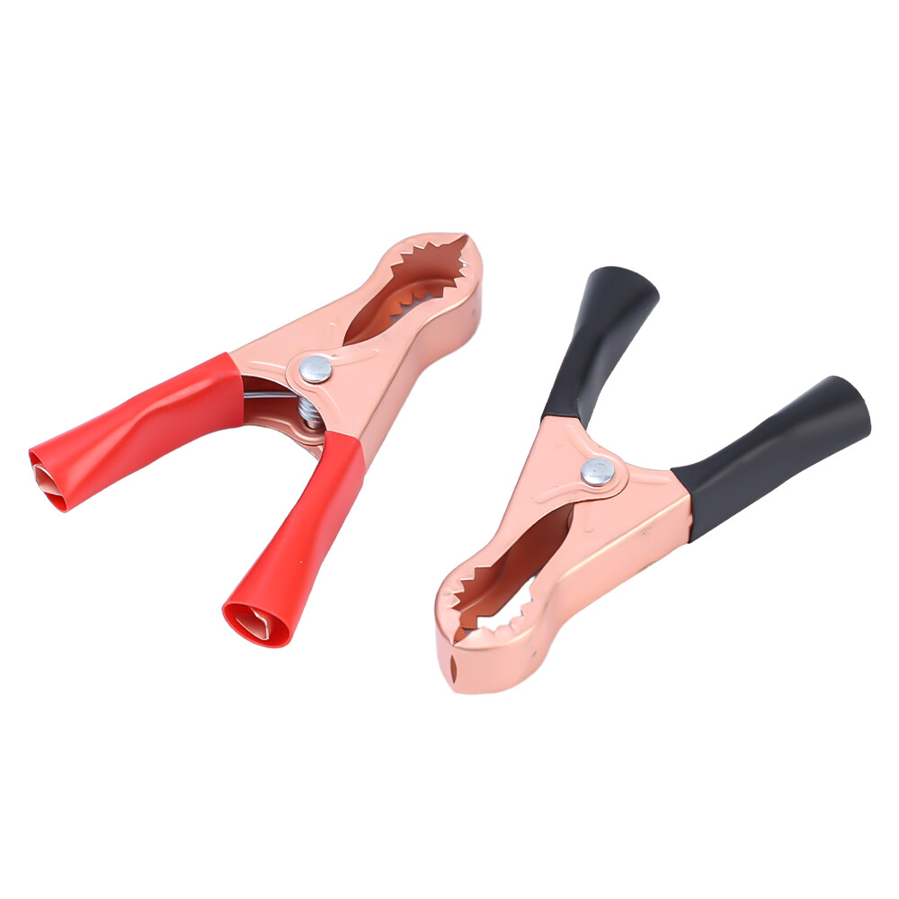 2 cái đen tay cầm bằng nhựa màu Đỏ Bộ Dò Thử nghiệm kim loại kẹp cá sấu nối kết nối ổ cắm phích cắm cho pin