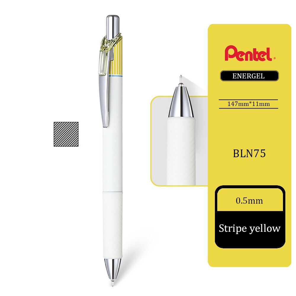 1Pcs Japan Pentel Energel Limited Striped Quick-Drying Gel Pen BLN75L 0.5Mm Black Refill Press Retro Color
