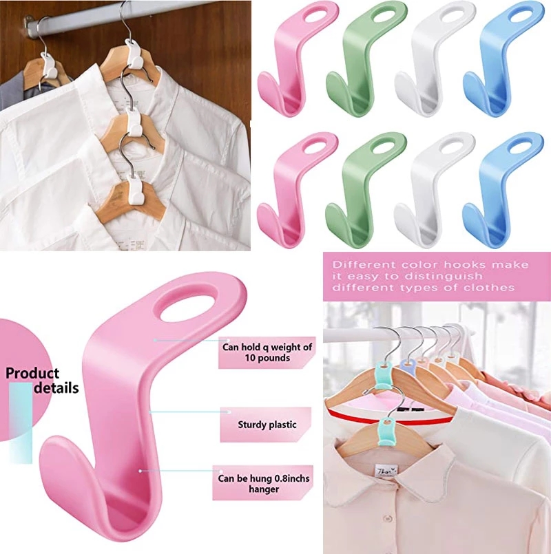 Polocat 5 Cái Móc Nối Treo Quần Áo Móc Nối Sắp Xếp Tủ Quần Áo Móc Nối Tủ Quần Áo Móc Sắp Xếp Quần Áo Tiết Kiệm Không Gian Móc Đựng Áo Khoác