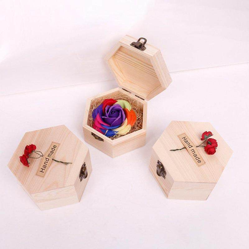 CFB Soft Surface Handmade Wood Carving Box Lovely Soap Flowers Rose Gift Box(Macaroon) Singapore
