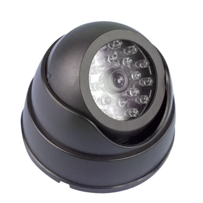 Outdoor Cctv Fake Simulation Dummy Camera Home Surveillance Security Dome Mini Camera Flashing Led Light Fake Camera Black