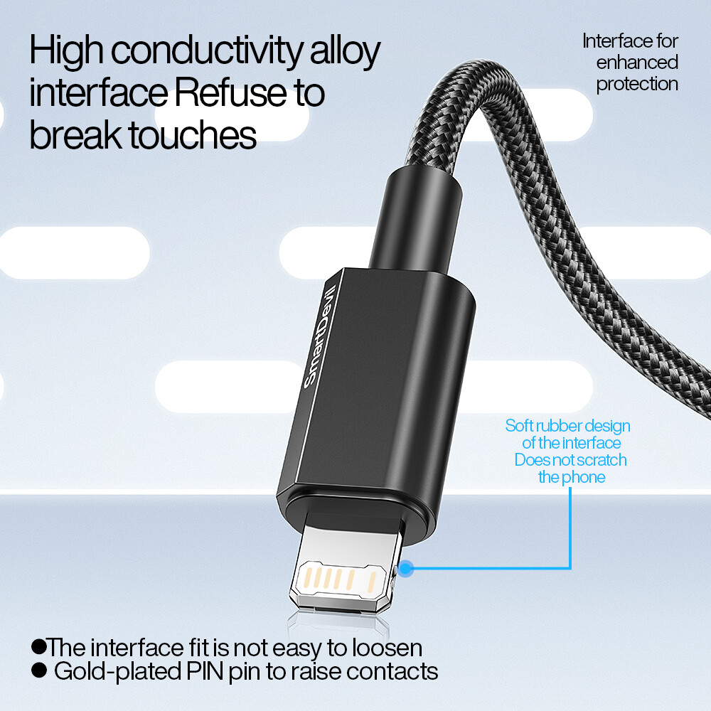 Smartdevil Cáp chuyển USB sang Lightning PD 20W Cáp sạc nhanh cho iPhone 14 Pro Max 13 Pro Max 12 Pro Max cho iPad Cáp dữ liệu