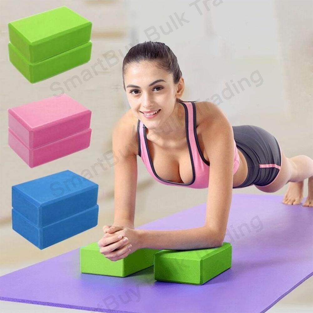 2pcs Yoga Block Brick Foaming Foam Home Exercise Practice Gym Sport Tool Pink