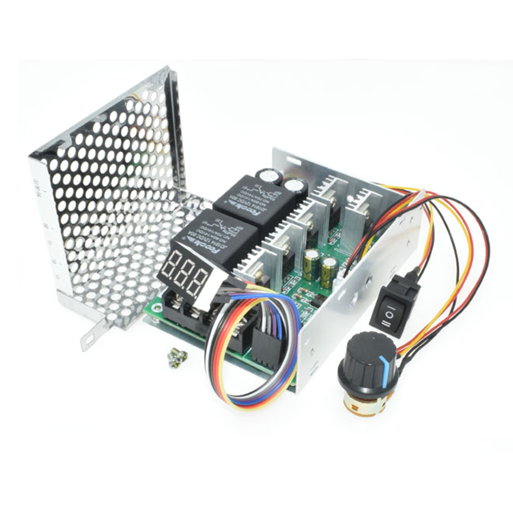 Màn hình hiển thị kỹ thuật số 0 ~ 100% điều chỉnh 10-50V 40A Bộ điều khiển tốc độ động cơ dòng điện một chiều PWM 12V 24V 48V 2000W tối đa 60A đảo ngược