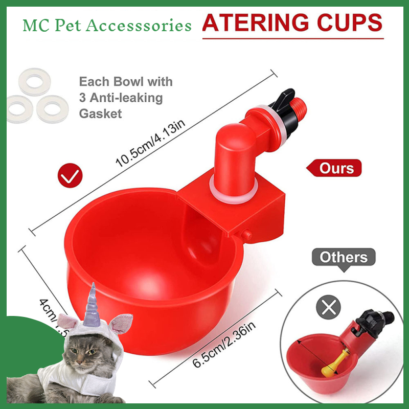 6pcs Chicken Drinking Bowl Poultry Automatic Drinking Fountain Drinking Cup For Ducks Turkeys Birds
