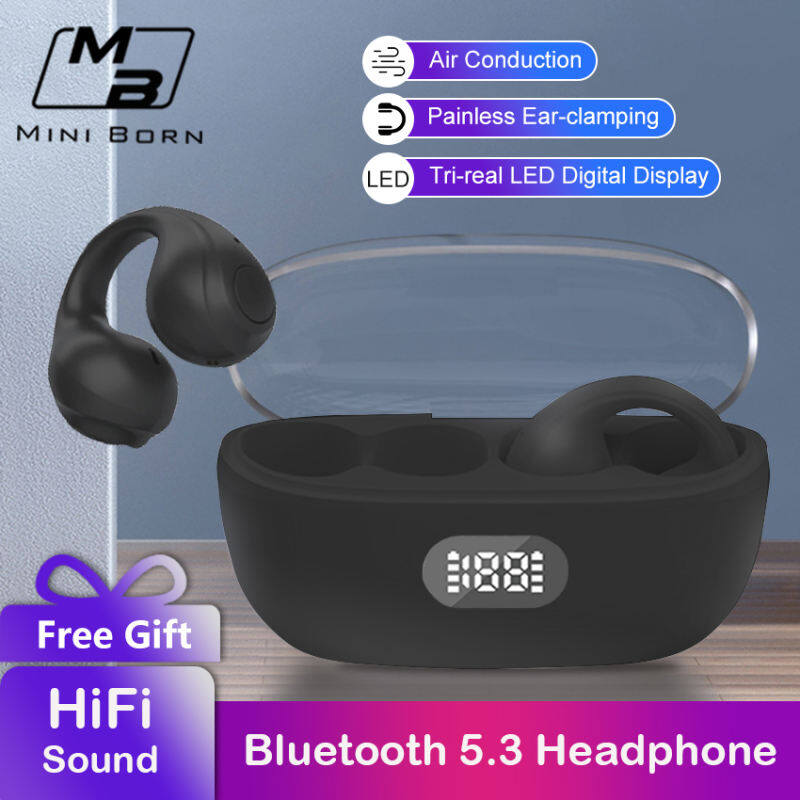 Mini Born Cuffie a conduzione ossea Veri auricolari wireless Mini auricolare Bluetooth Cuffia stereo Bluetooth 5.0 Auricolare sportivo Testine a conduzione ossea_voghion.com
