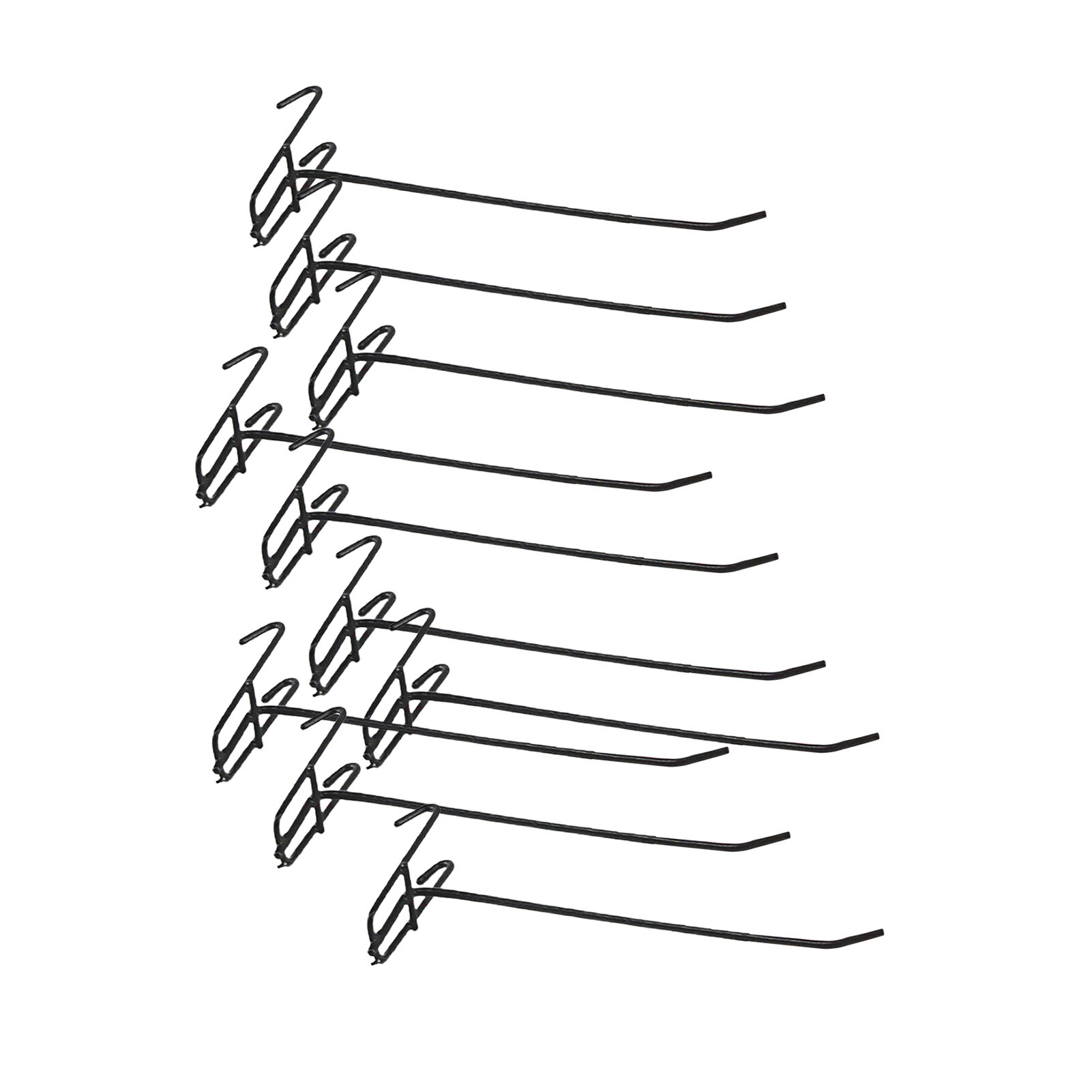 10 Hooks Shelf Hooks Grid Iron Hooks10Pcs Hooks Wear-Resistant Removable Metal Stable Mesh Panel Hangers For Home