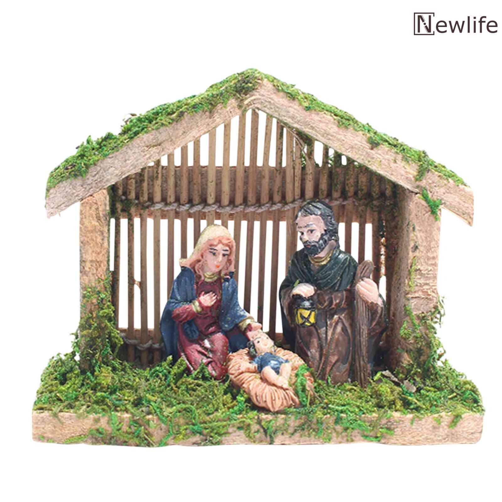 [In stock] Nativity Scene Decorations Handmade Nativity Scene House