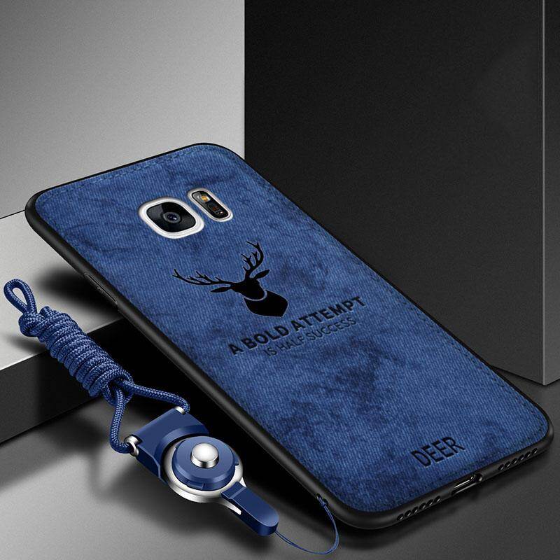 For Samsung Galaxy S7 Edge / S7Edge Case Shockproof Cover Luxury Soft Silicone+Fabric Skin Deer Protective Back Cover Mobile Accessories Phone Cases Shell