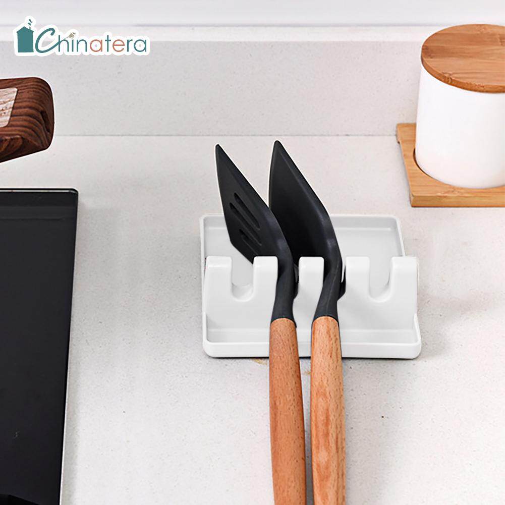 [Chinatera] Simple Nordic Style Plastic Multifunction Ladle Spoon Organizer Rest Holder Anti-slip Cooking Utensil Chopsticks Spatula Storage Shelf Racks Kitchen Tools