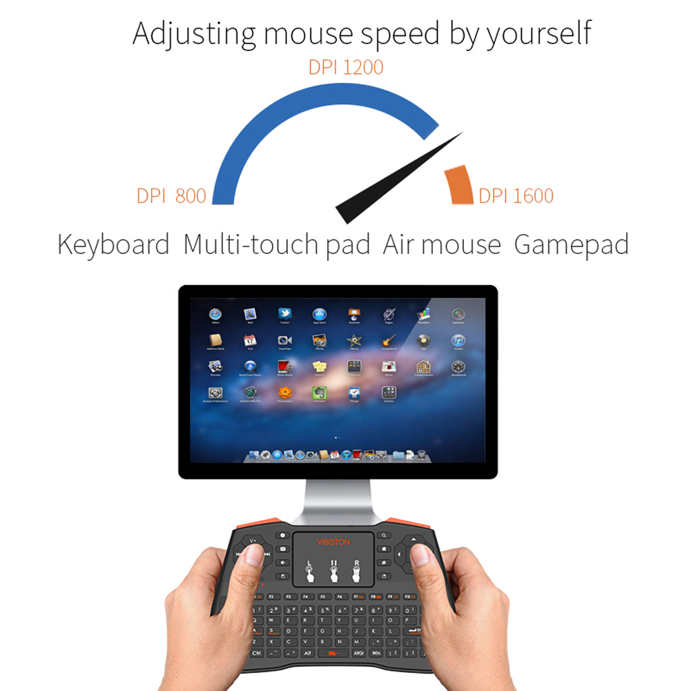 Bàn Phím Không Dây I8 Plus Mini 2.4G Fly Air Chuột Touchpad Cho TV PS Englis