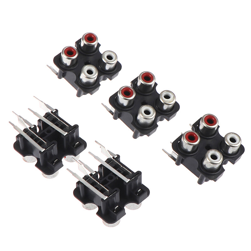 Sissi 5 Cái Giắc Cắm Âm Thanh Nổi RCA Cái 2/4 Lỗ Giắc Cắm Đầu Vào Âm Thanh AV