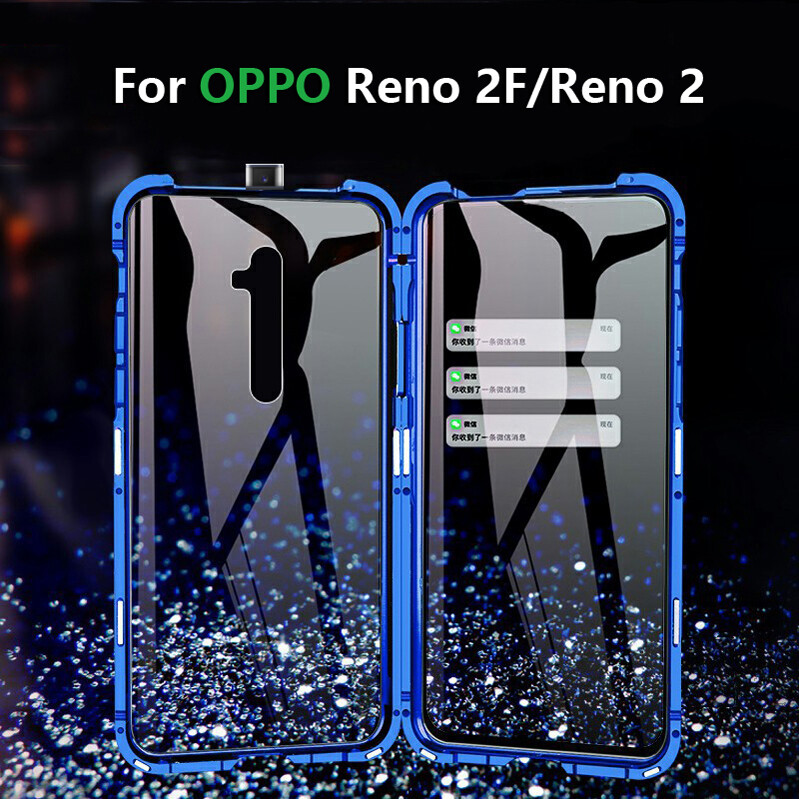 For OPPO Reno11F Pro 5G/Reno10 Pro+/A96/A76/Reno 7/ Z/ Pro 5G (360 degrees) Full Cover Metal Case Two-sided front and back Tempered Glass Casing Phone shell