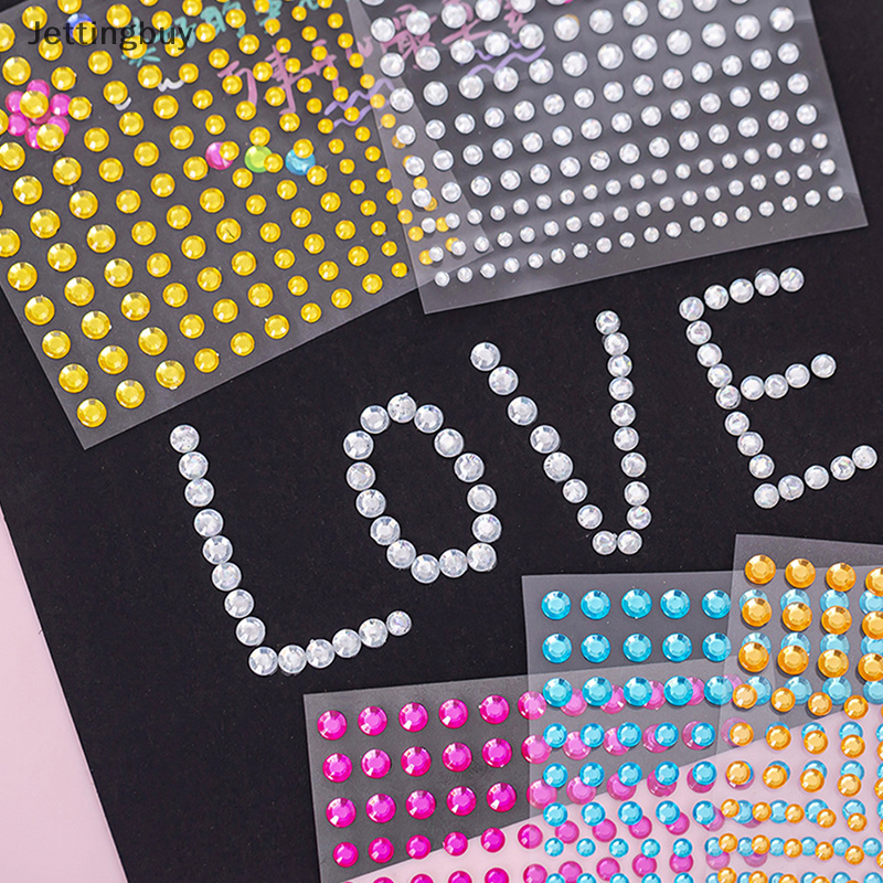 【Jettingbuy】 Flash Sale Single Grain Glue DIY Eyebrow Eye Patch Forehead Face Rhinestone Sticker