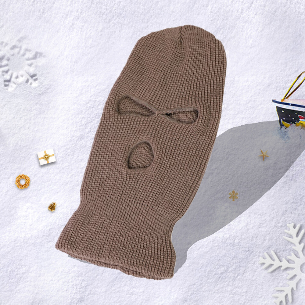 Mặt Nạ Trượt Tuyết 3 Lỗ Mới Mùa Đông Balaclava Mũ Len Ấm Áp, Mũ Đi Xe Đạp Chống Gió Khăn Trùm Đầu Xe Đạp Balaclava Mặt Nạ Đi Xe Đạp Chạy Bộ Câu Cá