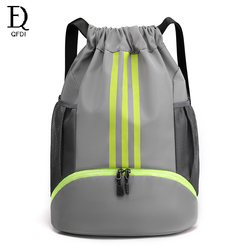QFDI Drawstring mouth backpack basketball bag student schoolbag light and large capacity