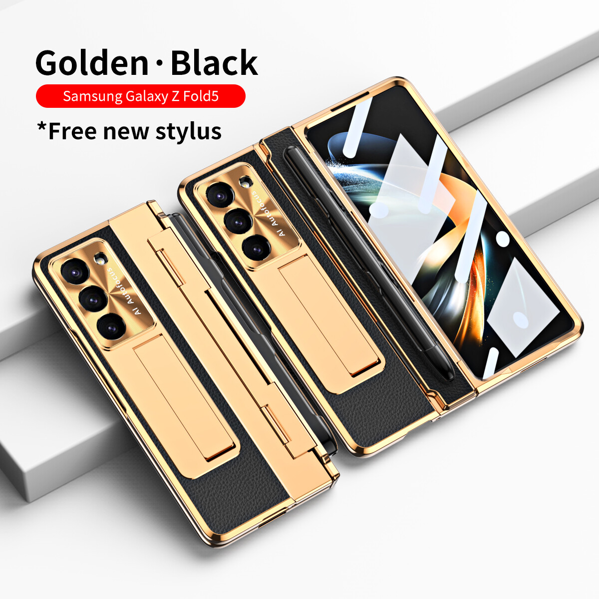 Transparent Plating Case for Samsung Galaxy Z Fold 5 Fold 4 Fold 3 Case Protective Cover All-inclusive Shockproof Hard PC Clear Protection Case For Samsung Z Fold5 Fold4 Fold3 Case With Flat Hinge With Pen Slot Stand For ZFold3 ZFold4 ZFold5 Screen Film