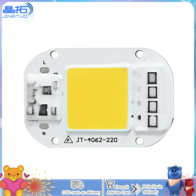 Ac 220v 20w/30w/50w free driver high pressure led chip cob light source