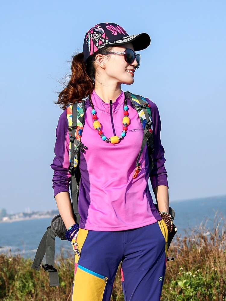 Columbia outdoor quick-drying clothes women long sleeve T-shirt coat color  matching the cultivate one's morality show thin sunscreen absorb sweat air  movement qj | Lazada Singapore