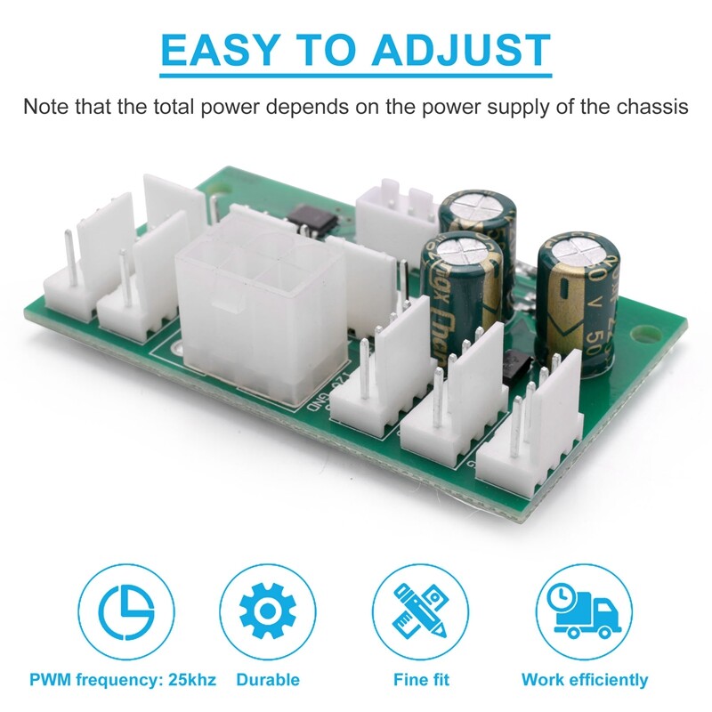 Computer Case Miner Fan Speed Controller 8-Channel Fan Hub PWM High-Power Violent Fan Controller Fan Speed Governor