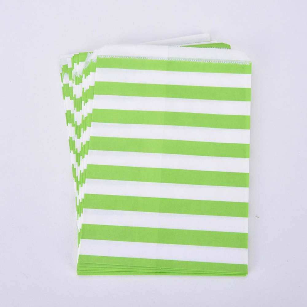 100x Candy Stripe Paper Bags Sweet Favour Gift Sweets Party Wedding Fruit Buffet Cake Green By Bsgxshdak.