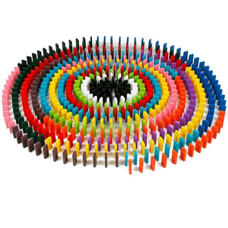 120pcs/set Children Color Sort Rainbow Wood Domino Blocks Kids Toys Gift - intl