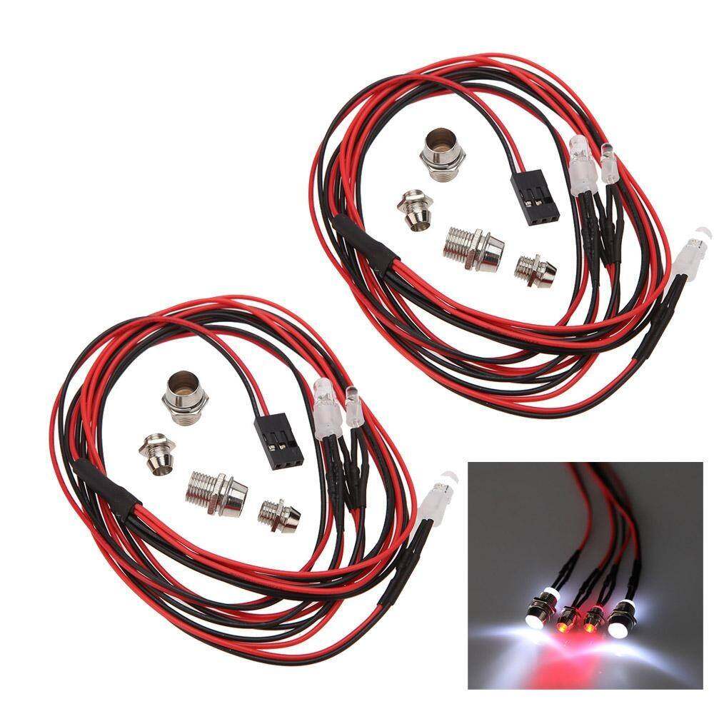 Mingshuoda 2 Set 1/10 1/8 Meng-upgrade Bagian 4 Lampu LED Monster Belakang RC Lampu Mobil Set HSP untuk Truk