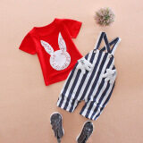 Fashion New 4colors Baby Boy Girls T-Shirt Tops+Pants Overalls Outfits Newborn Kids Cute Clothes Set