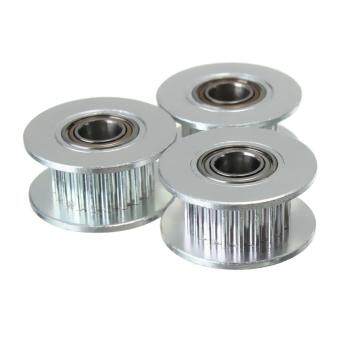 3 Pcs Perak Aluminium Paduan Timing Sabuk Idler Pulley untuk 3D Printer 20 T GT2 Baru-Internasional