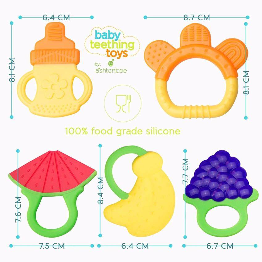 (5 Pack)Baby Teething Toys - BPA Free Natural Organic Freezer Safe Teether Set for 3 to 12 Months Babies, Infants, Toddlers by Q-shop