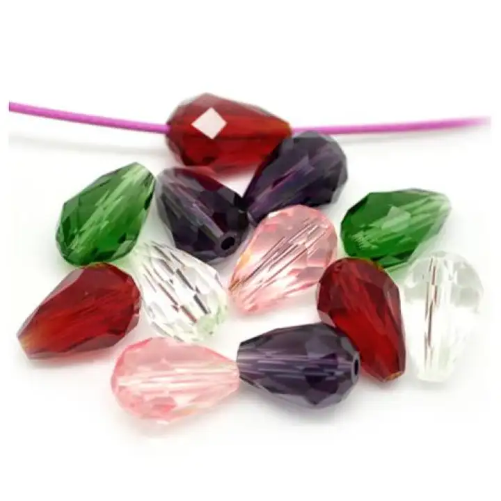 faceted teardrop beads