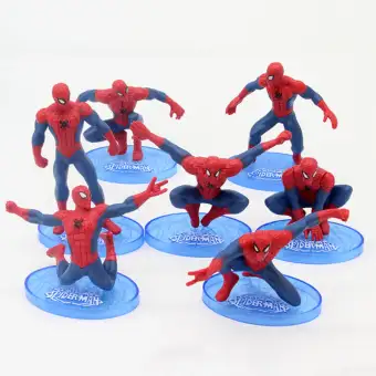 7 In 1 Figurine Set Cake Topper For Spiderman Lazada