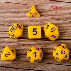 7pcs Polyhedral Acrylic Dungeons Dragons Dice Multiple Sides Role Playing Games Gold 16mm-25.5mm