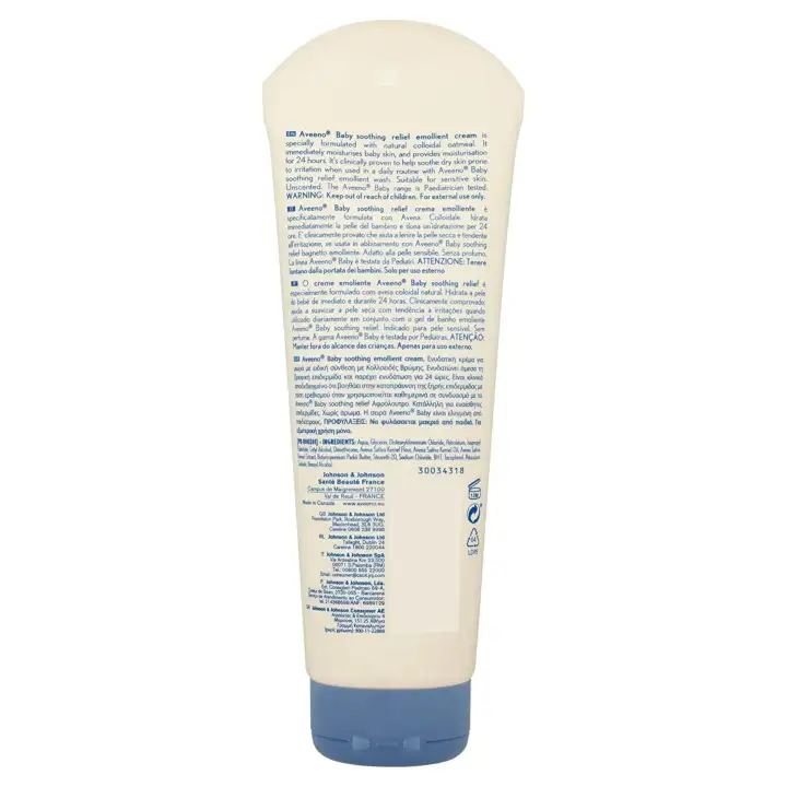 aveeno baby soothing relief emollient cream 223 ml