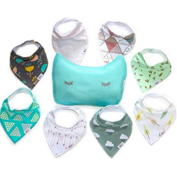 Baby Bandana Drool Bibs, Unisex 8 - Pack plus Wash Bag Gift Set for Drooling and Teething, 100% Organic Cotton, Soft and Absorbent, Hypoallergenic - for Girls and Boys by Alessa Baby - intl
