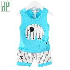 Bayi Laki-laki Pakaian Merek Musim Panas Anak-anak Pakaian Set T-Kemeja + Celana Perapi Hewan Gajah Bayi Pakaian Anak Perempuan Kecil Katun pakaian Set
