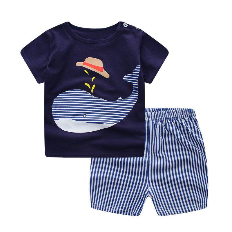 SoonYip Baby Boy Girl Summer Clothes Clothing Suit Shirt+Pants Set 70cm 3#
