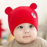 blackhorse Winter Baby Knitted Hat With Two Ear Boy Girl Cute Bear Shape Beanie Kids Caps Winter Warm Hat For Kids