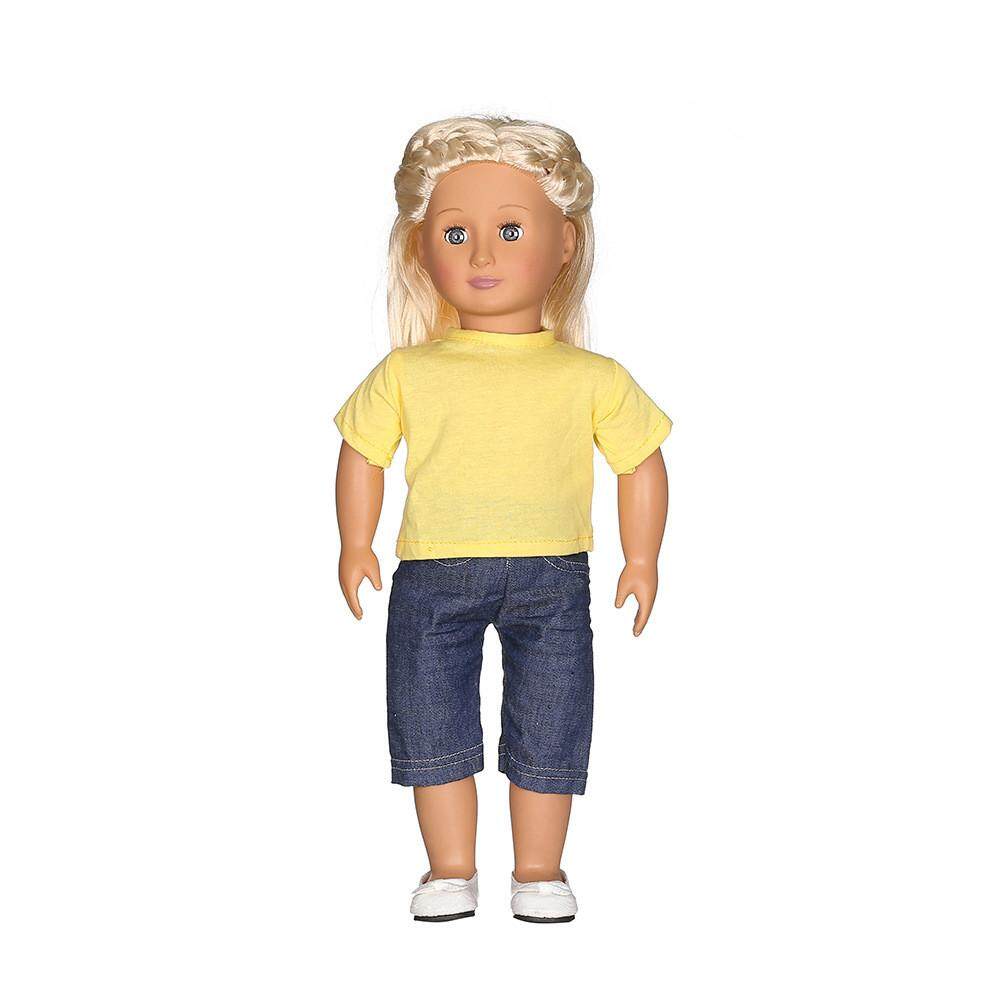 Bluelansie Kasual Kaus Jeans Celana Cocok untuk 18 Inch Doll Perempuan Amerika Generasi Kami-Internasional