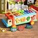 Anak-anak 8 Tombol Tarik Kayu Bus dengan Animal Bentuk Sorter Educational Kartun Tangan Mengetuk Piano Mainan untuk Anak-anak Warna: tangan Benturan Piano-Internasional