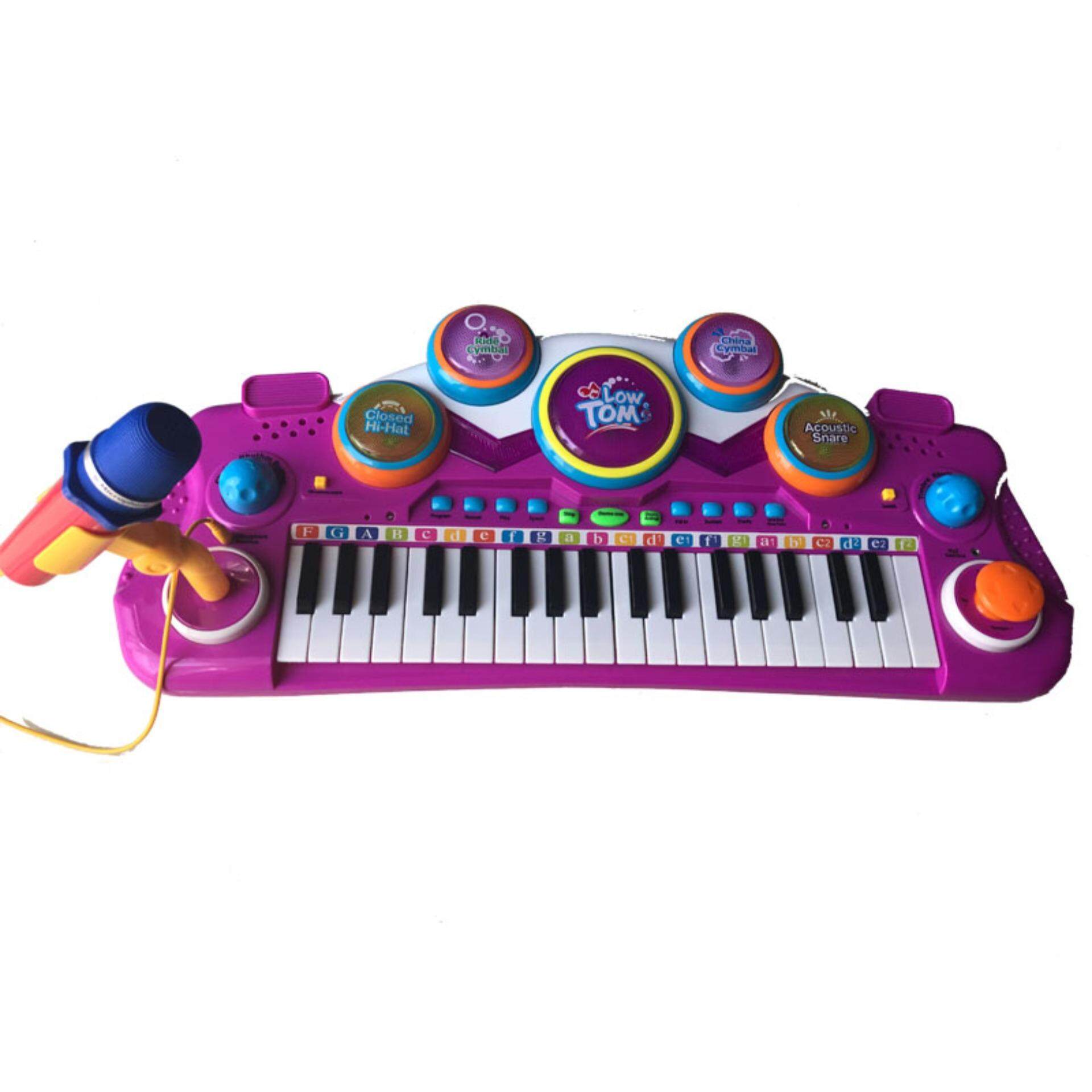 children kids 37 keys multifunctional mini simulation piano toy with microphone electrical keyboard electone music toy gift ()