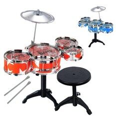 Anak-anak Alat Musik Mainan Drum Jazz Set Stik Drum dengan Kursi untuk Anak Laki-laki dan Perempuan Warna Acak Warna: Banyak Warna