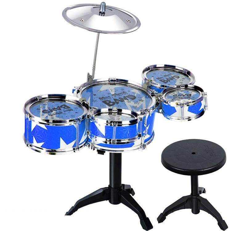 Anak Simulasi Drum Rak Mainan Drum untuk Bermain Musik Jazz dengan Kursi Set-Intl